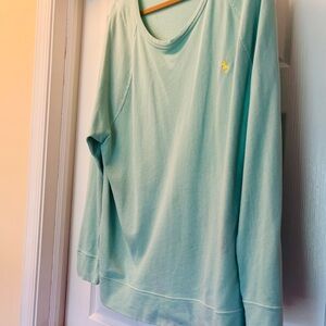Men’s Ralph Lauren Soft Green Polo Sweat Shirt, yellow pony, size XXL, tall